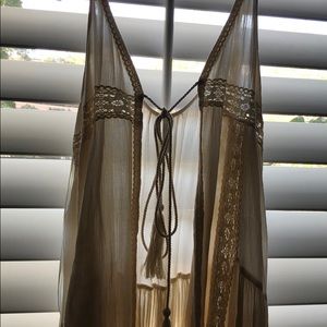 Long lace cream kimono